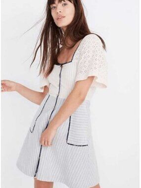 New 8 Madewell x The New Denim Project patchwork square neck mini dress